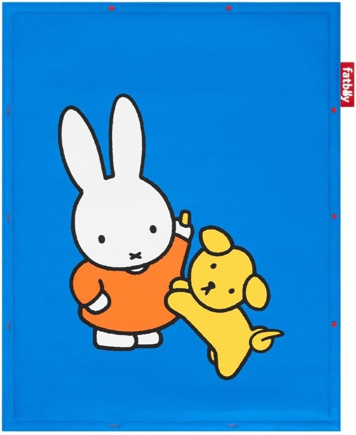 Fatboy Flying Carpet x Miffy | Non-slip bottom | UV-resistant | Easy to clean | Suitable for indoor and outdoor use | 100% Recycled polyester | Filling: foam padding | 180 x 140 cm - Blue - Image 1